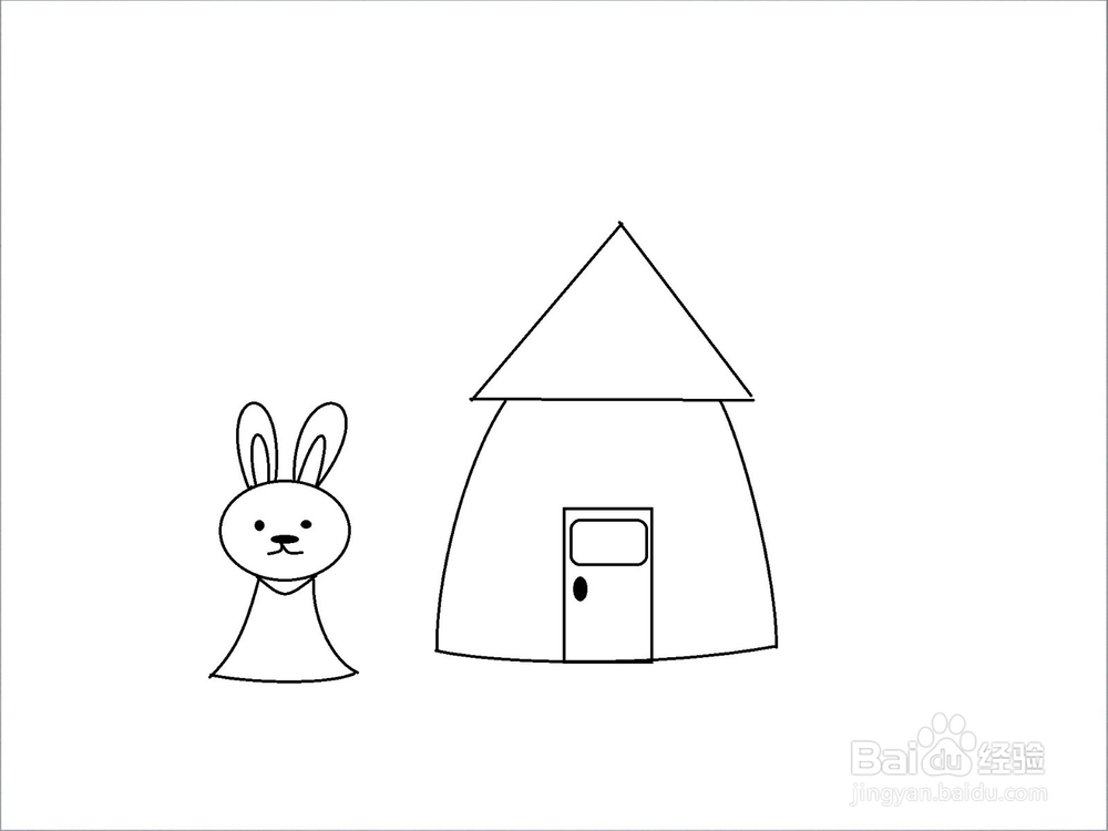 小兔的家：简笔画步骤