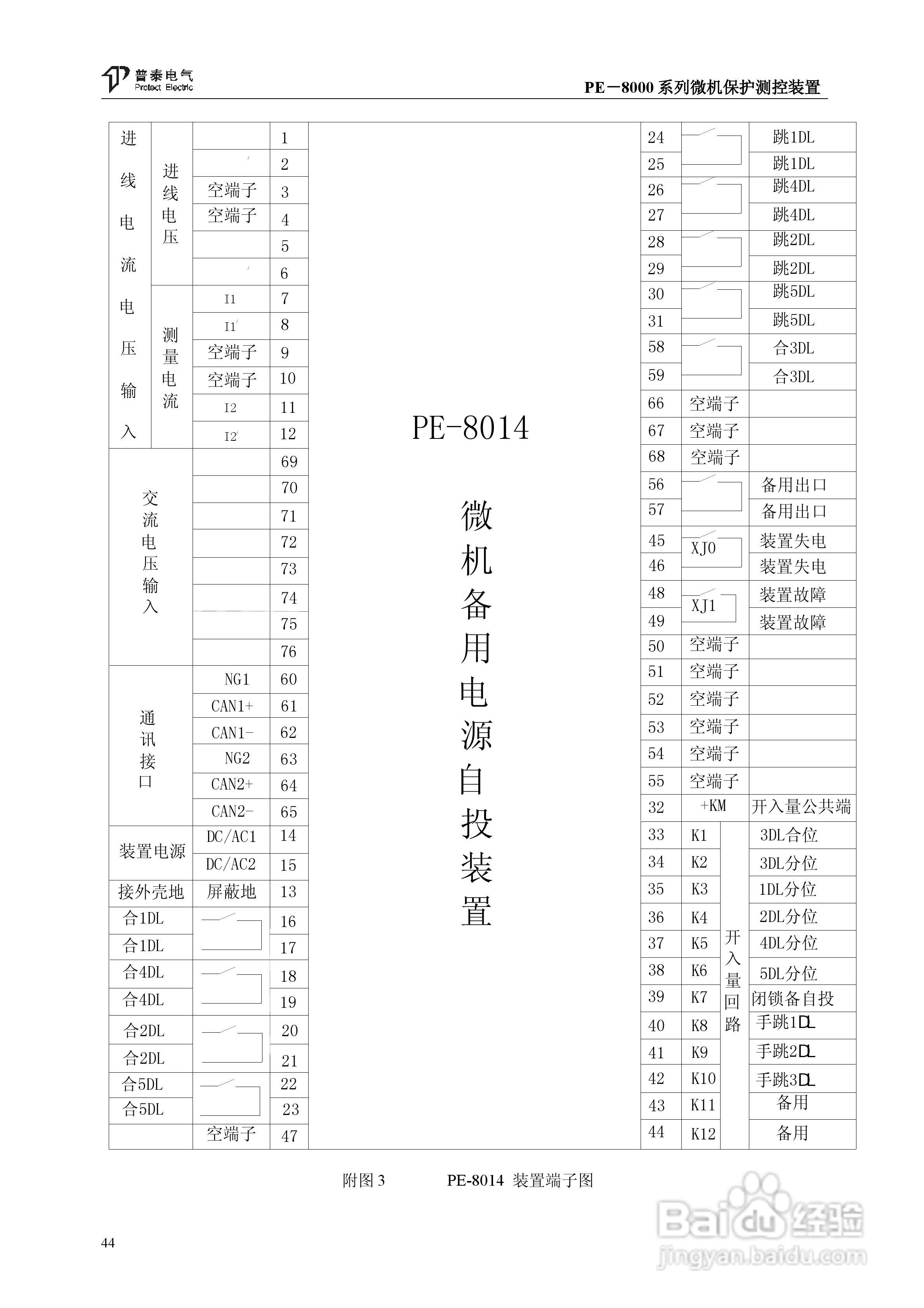 PE－8000系列微机保护测控装置使用说明书:[5]