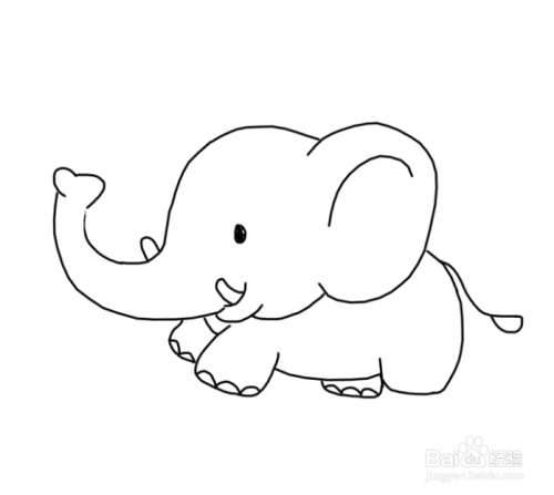 怎么画大象的简笔画