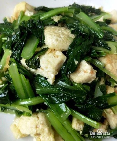小白菜炒豆腐的简单做法
