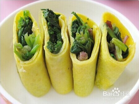 家庭厨艺——菠菜蛋卷