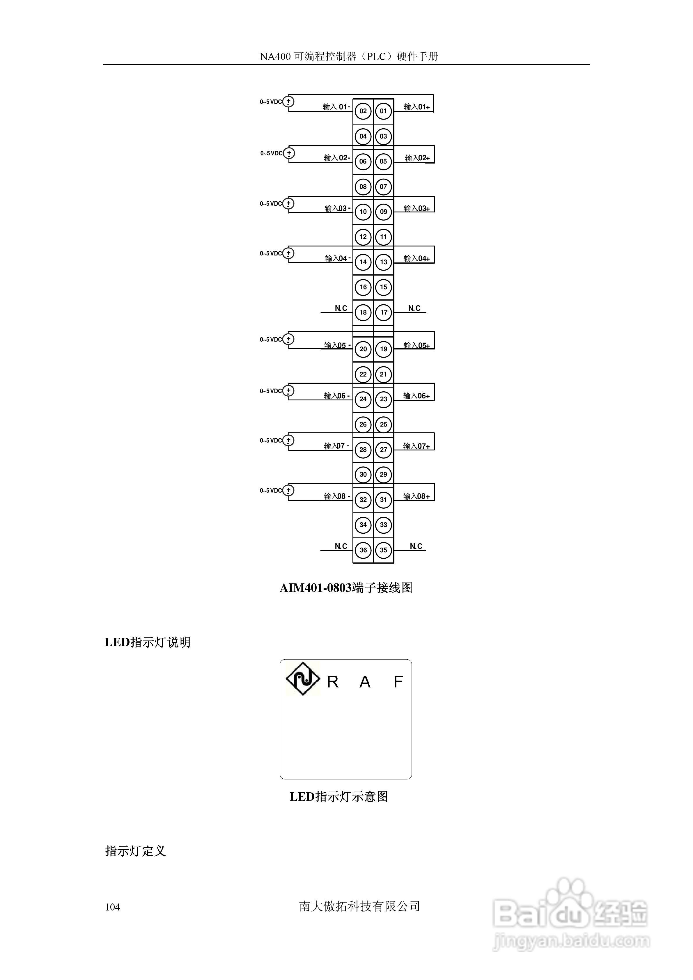 傲拓NA400可编程控制器硬件手册V1.8:[11]