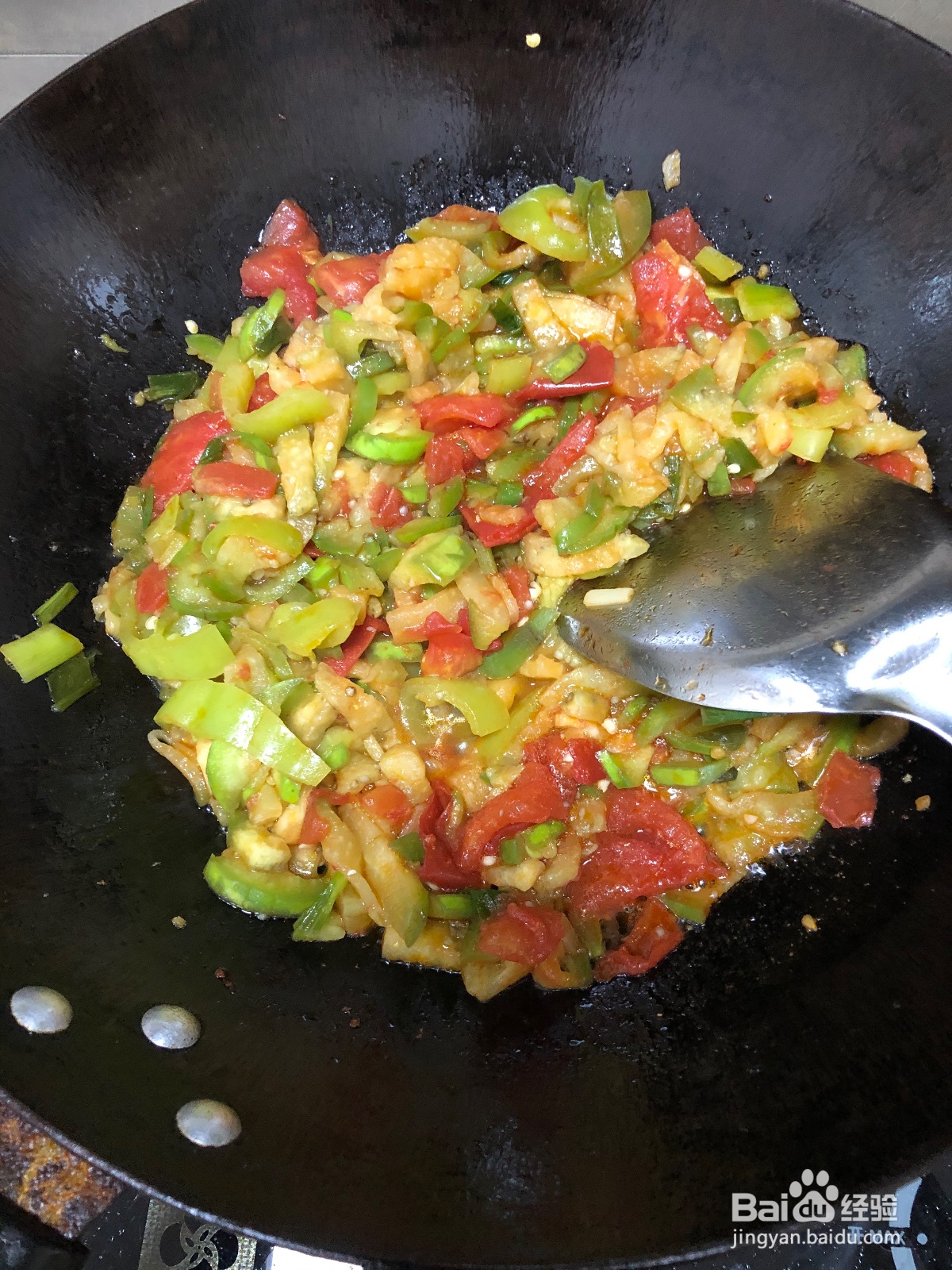 美味的西红柿炒茄子