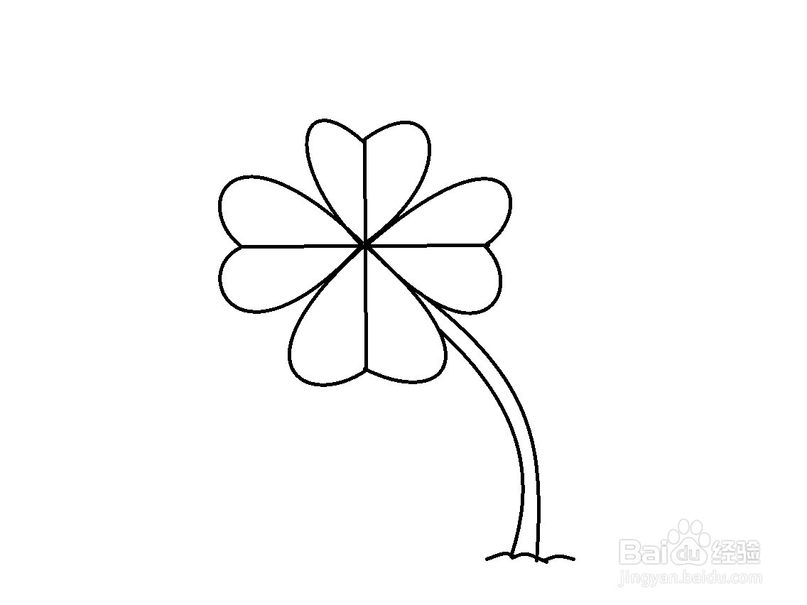 用 + 画四叶草的方法