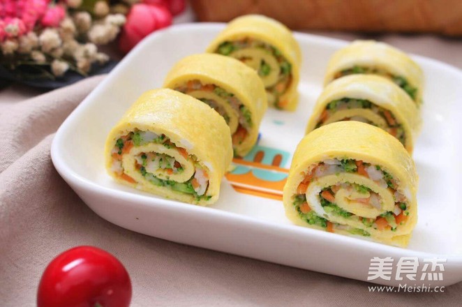 西兰花鲜虾蛋卷 宝宝健康食谱
