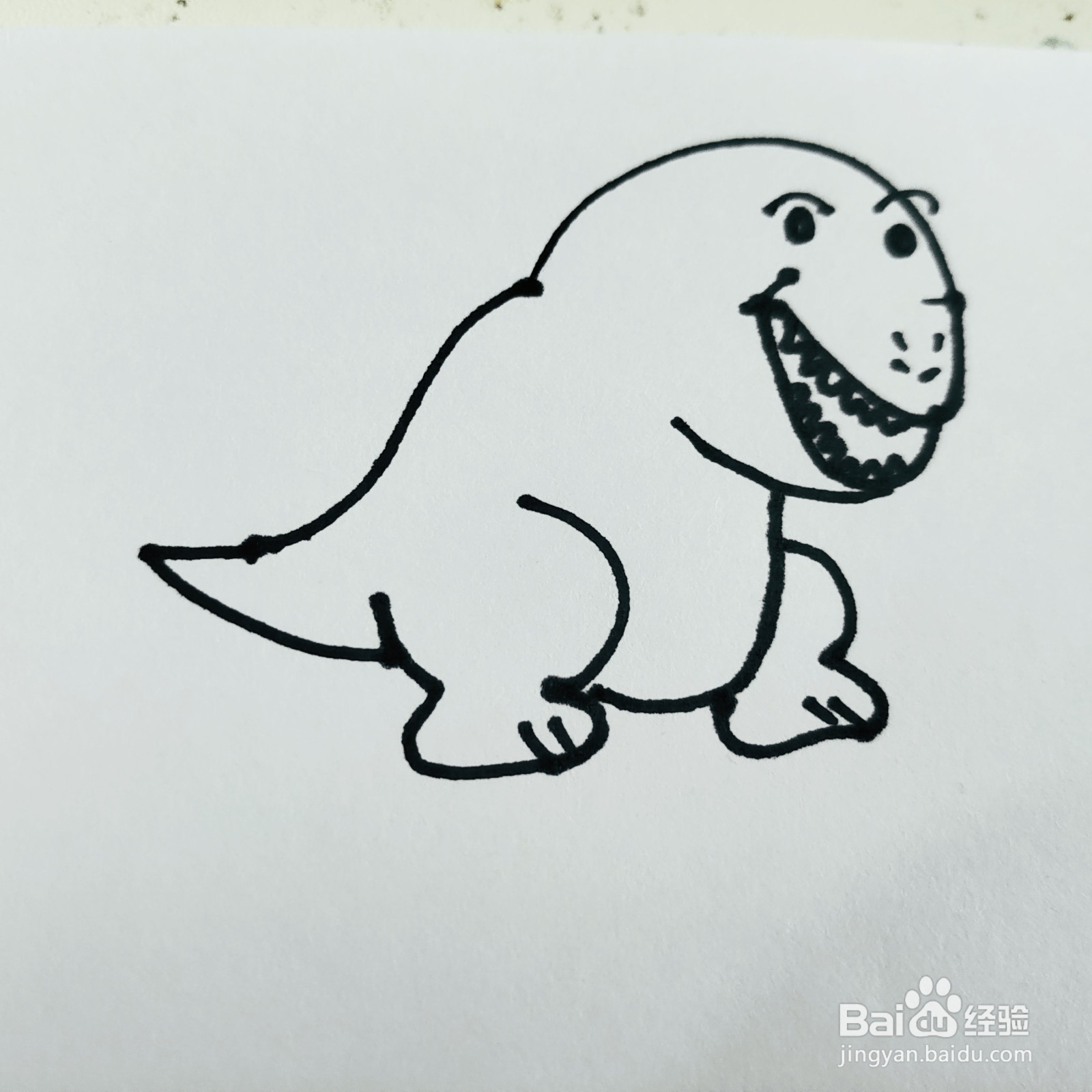 如何来画一只站立的卡通鳄鱼简笔画呢