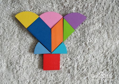 用九巧板拼图玩具怎样拼一束花?