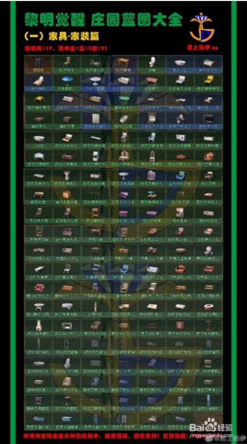 黎明觉醒家具设计图纸有哪些