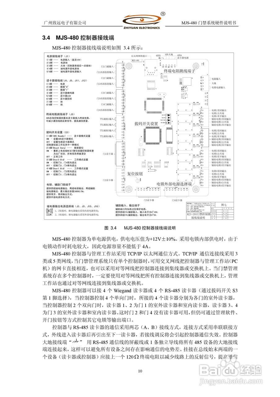 MJS-480 TCP IP门禁系统硬件使用说明书:[2]