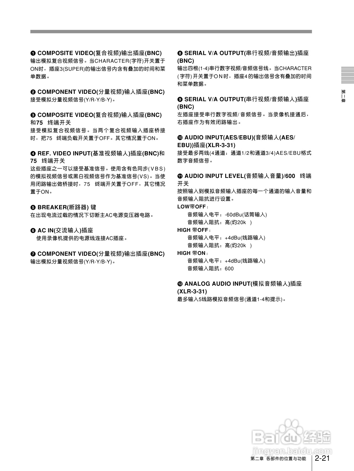 索尼DVW-500P数字磁带录像机使用说明书:[2]