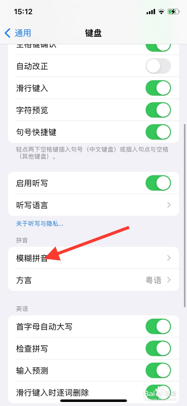 iPhone键盘“模糊拼音”功能怎样开启
