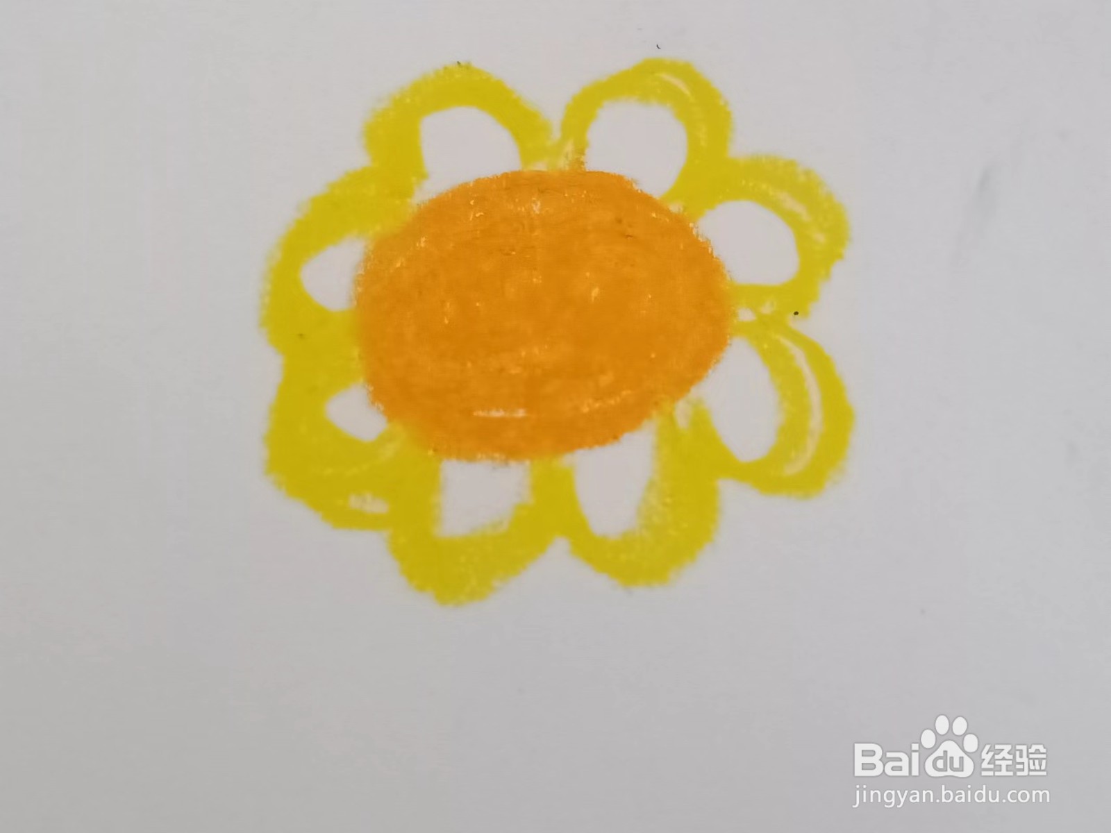 用油画棒画向日葵
