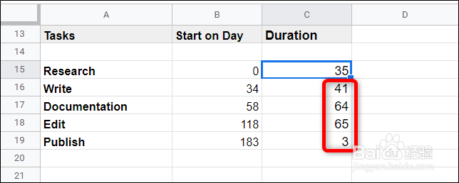 如何在Google表格中创建甘特图