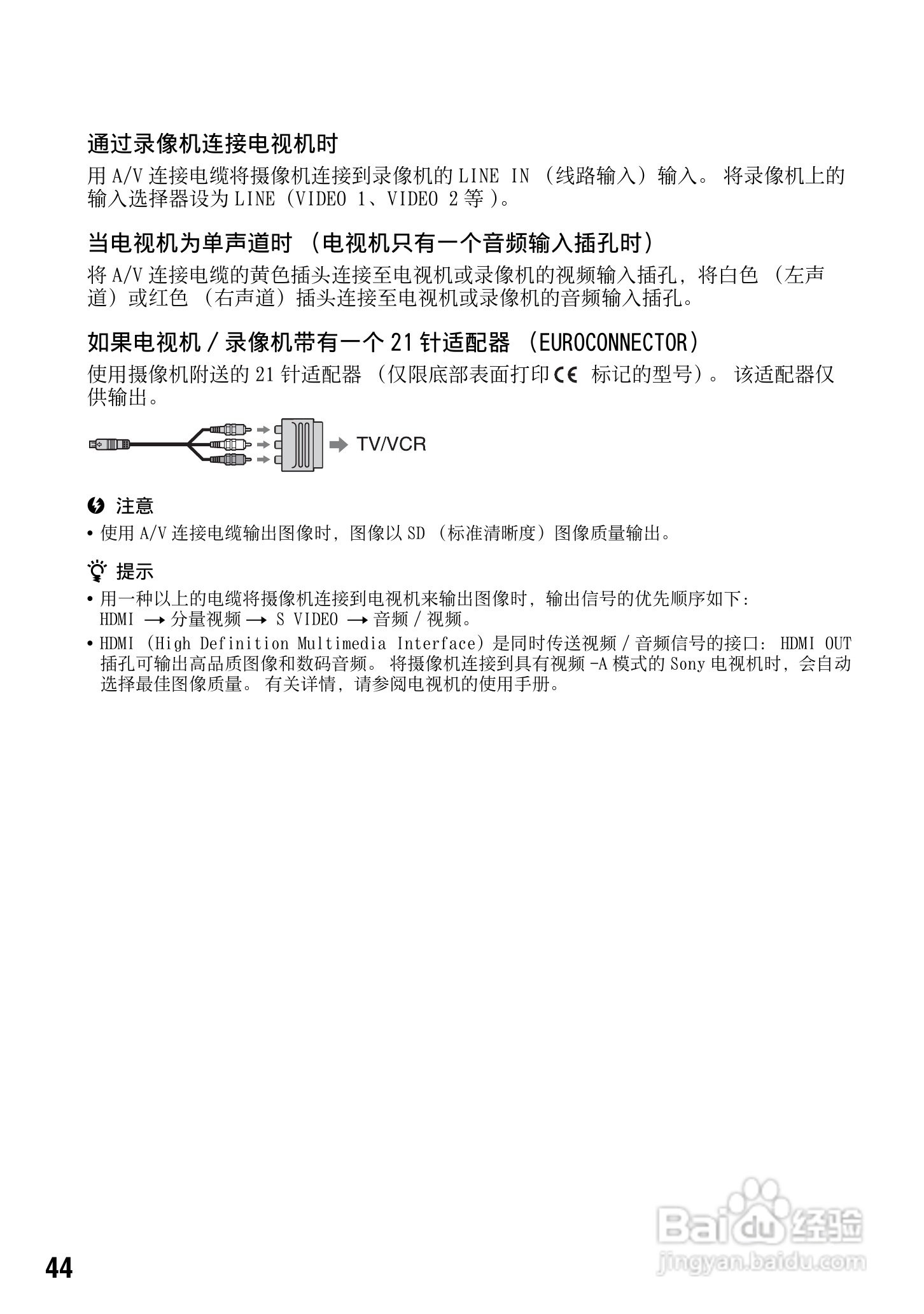 索尼HDR-CX7E型数码HD摄录一体机使用说明书:[5]