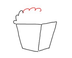 一盒爆米花怎么画