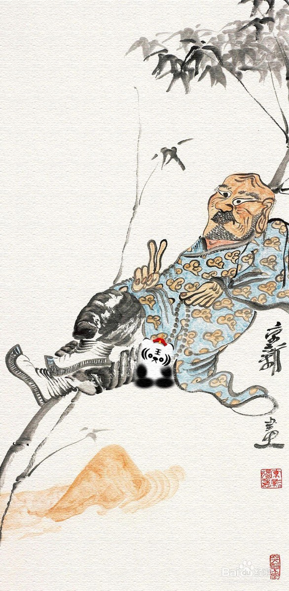 设计元素如何融入客厅博物馆传统国画装饰画面