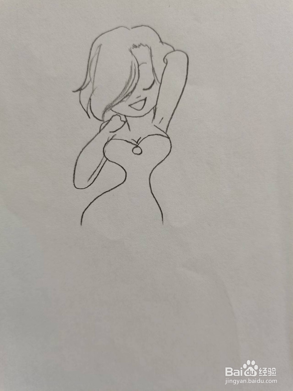 比基尼女孩简笔画