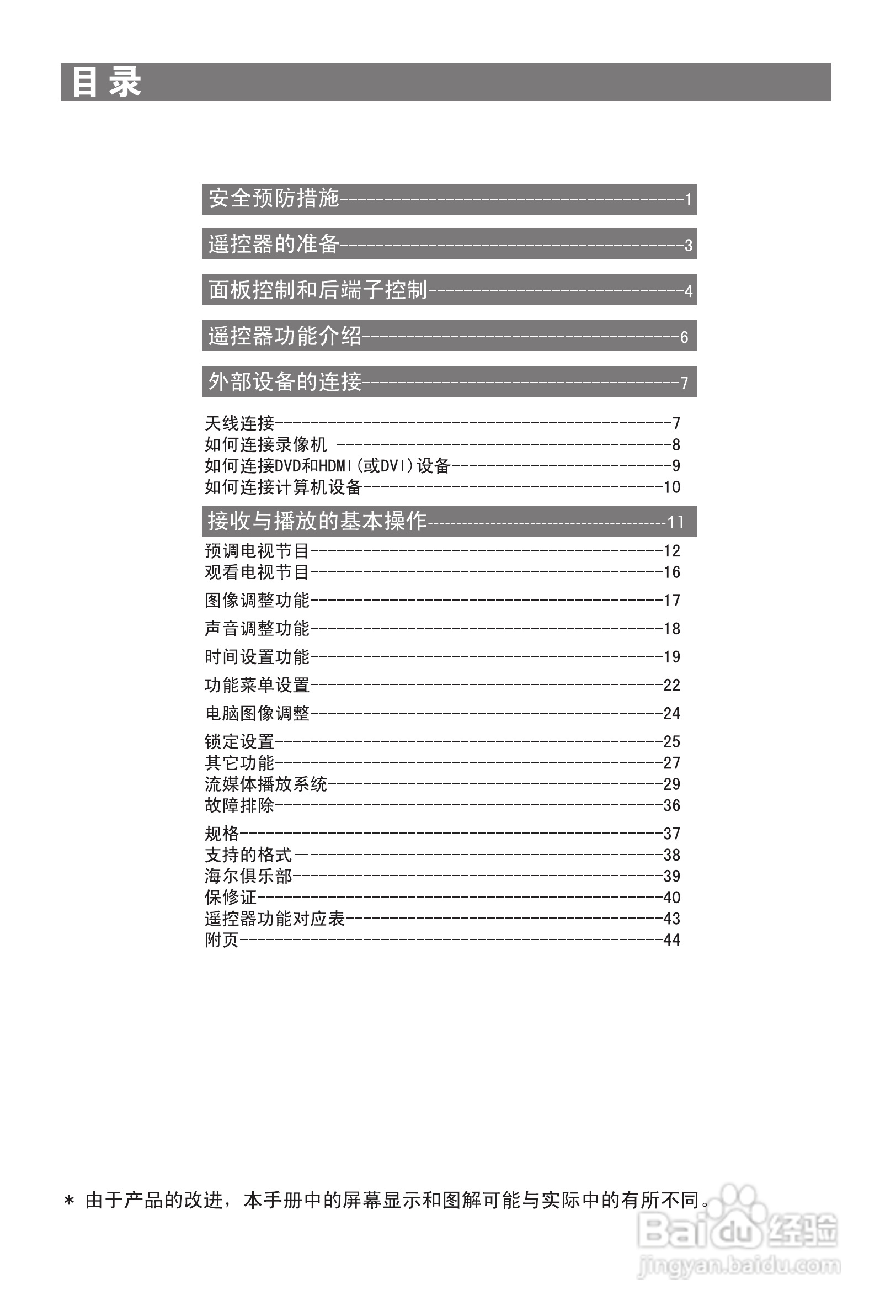 海尔PU37K1彩电使用说明书:[1]