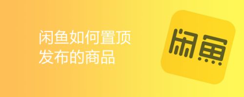 闲鱼如何置顶发布的商品 百度经验 闲鱼如何置顶发布的商品 百度经验