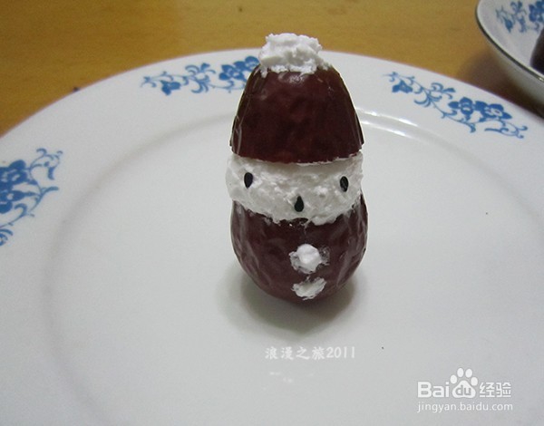 大枣制作圣诞老人圣诞雪人