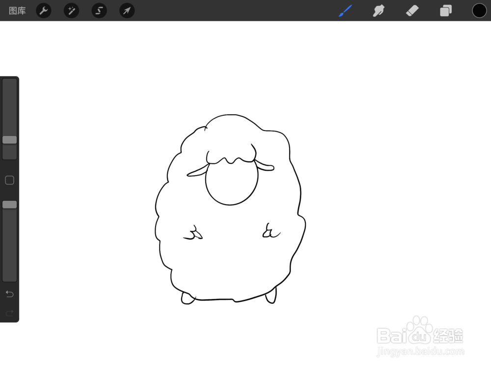 ipad简笔画-小绵羊画法
