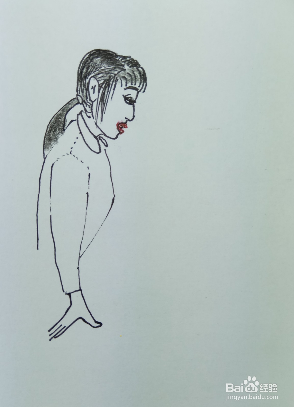 怎样画简笔画“送文件的文职人员”？