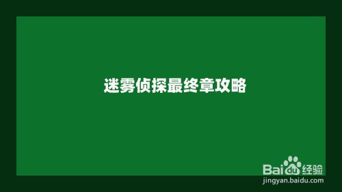 迷雾侦探最终章攻略