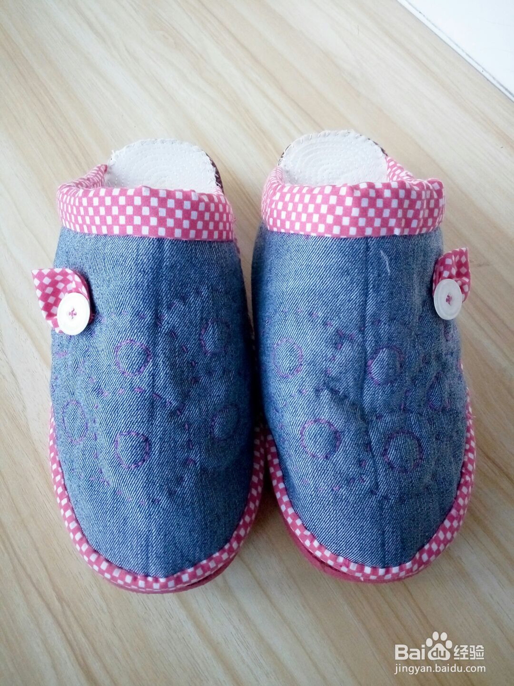 好看的牛仔布棉拖鞋