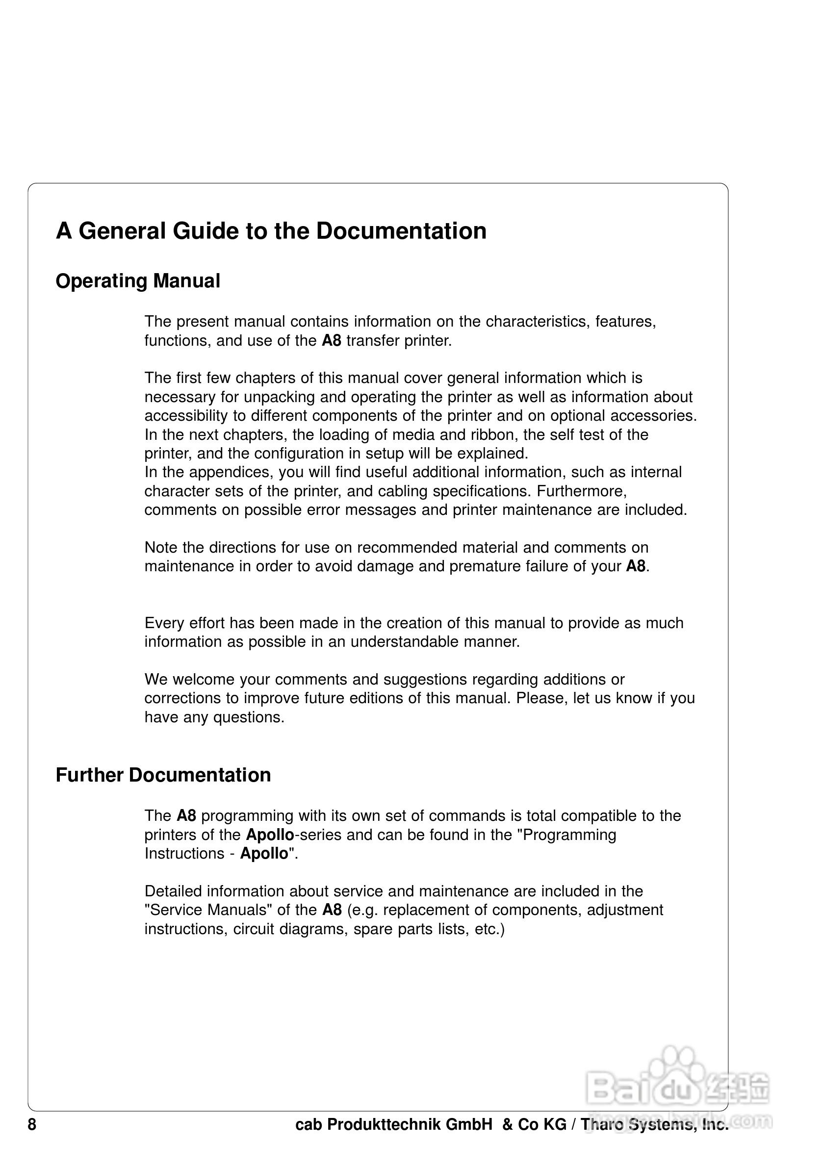 cab A8200打印机使用说明书:[1]