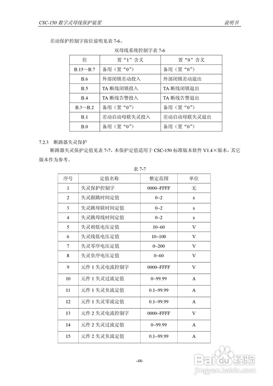 四方CSC-150数字式母线保护装置说明书:[6]