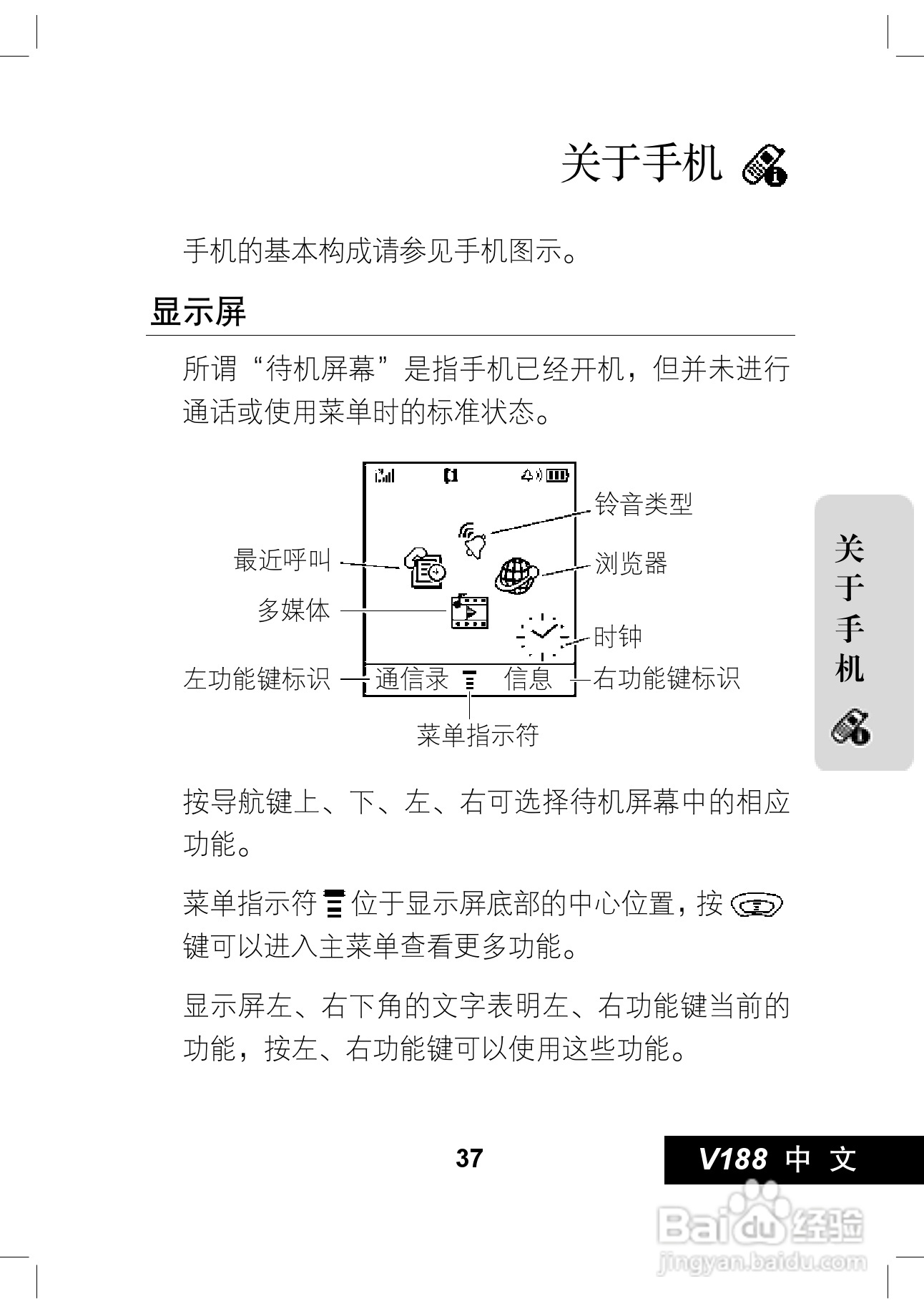摩托罗拉V188手机使用说明书:[4]