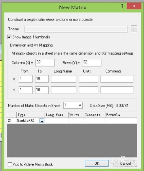 origin9.0操作教程：[16]添加矩阵工作簿。