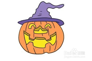可爱彩色万圣节南瓜灯简笔画怎么画