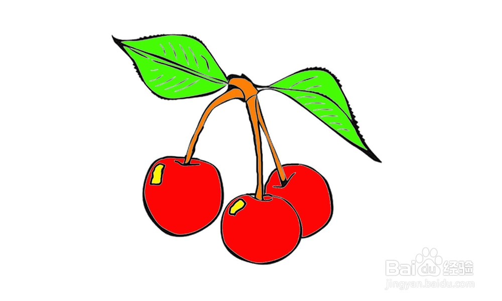 如何画一个小樱桃