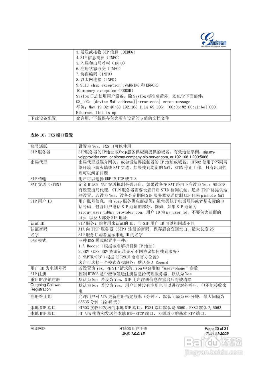 Gtandstream HT503双FXS口模拟电话适配器用户手册:[2]