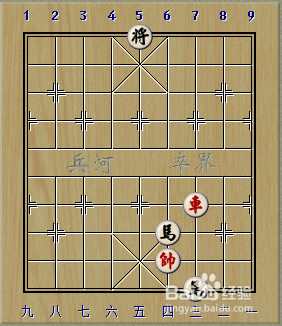 象棋残局:一车巧胜双马 2
