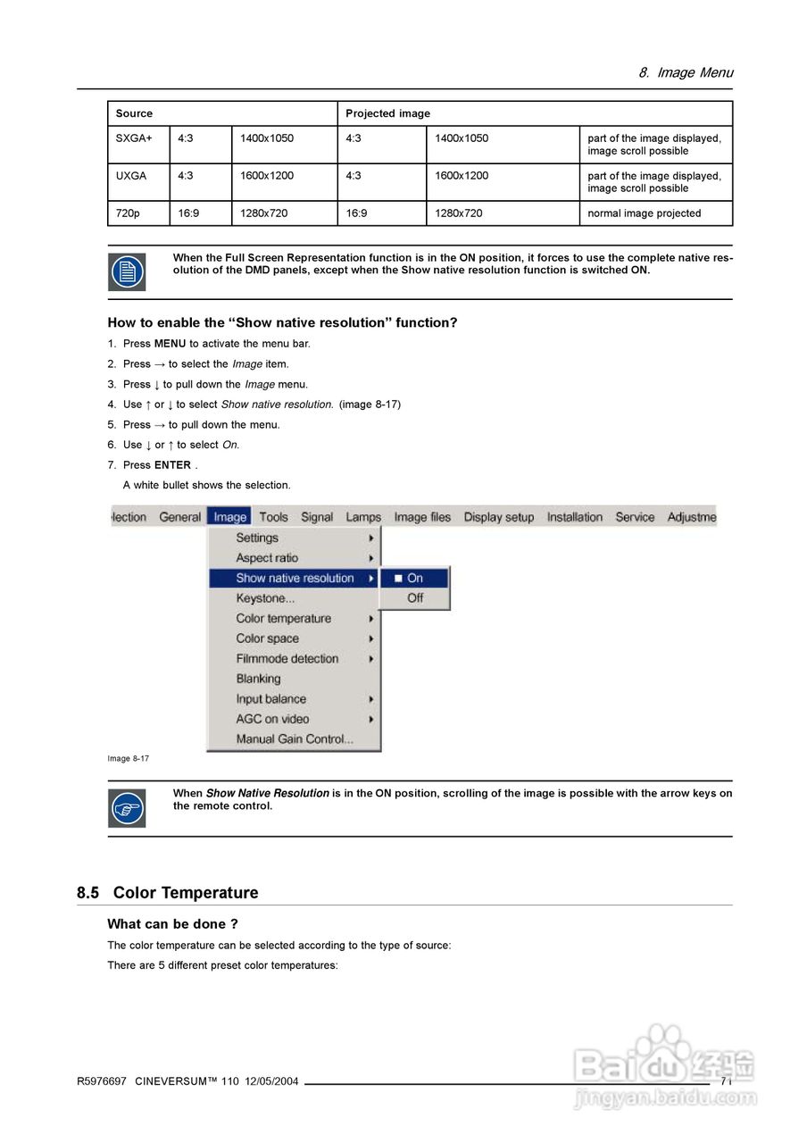 Barco巴可 Cine VERSUM 110投影机说明书:[8]