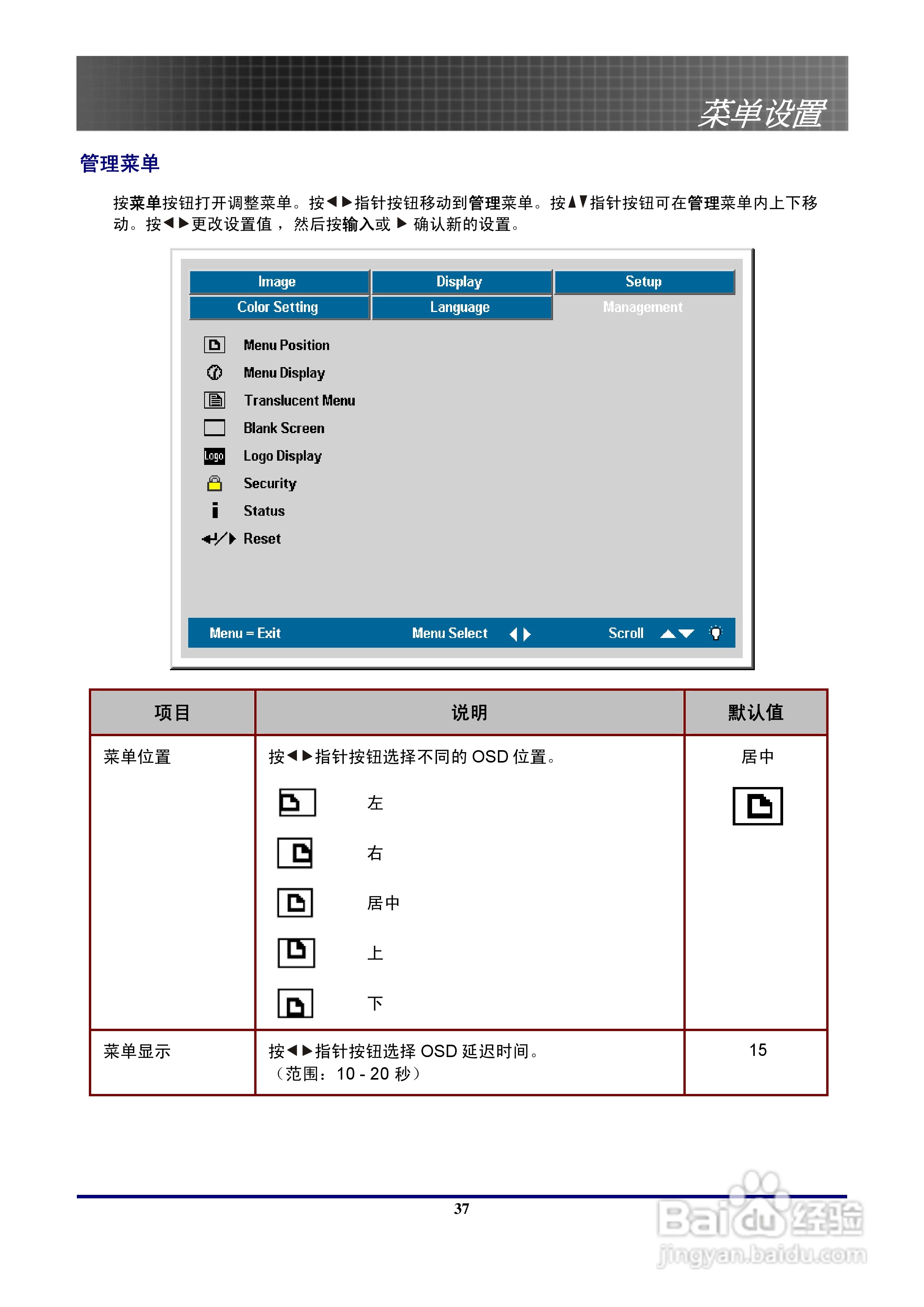 奥图玛投影机EP774型说明书:[4]
