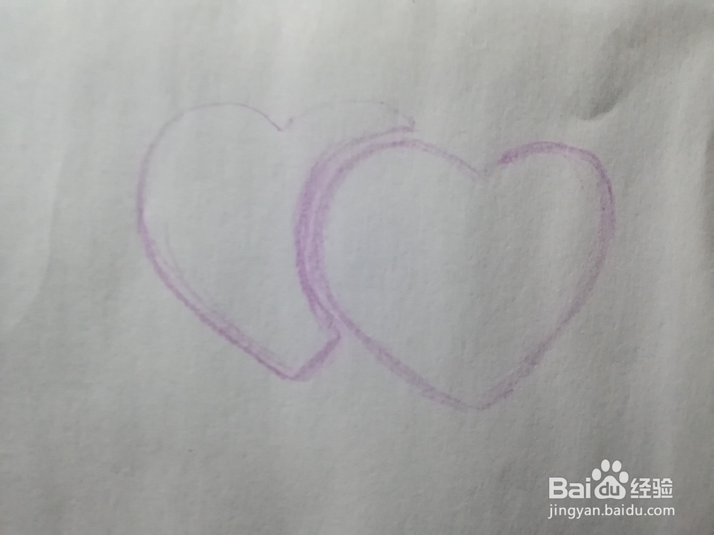 怎么画心连心彩铅画