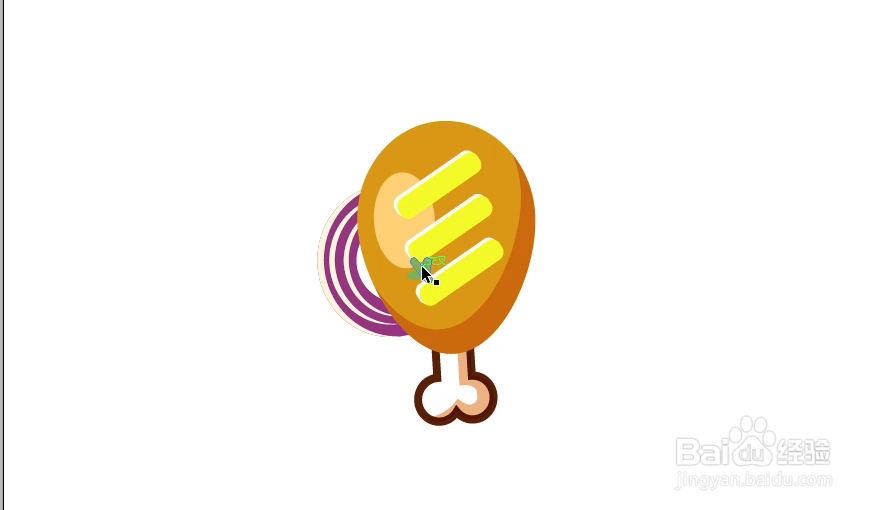 怎样在illustrator中绘制鸡腿小图标