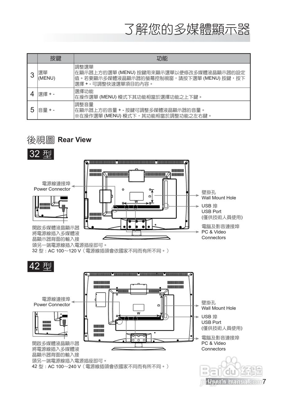 声宝LM-42S6G型多媒体液晶显示器说明书:[1]