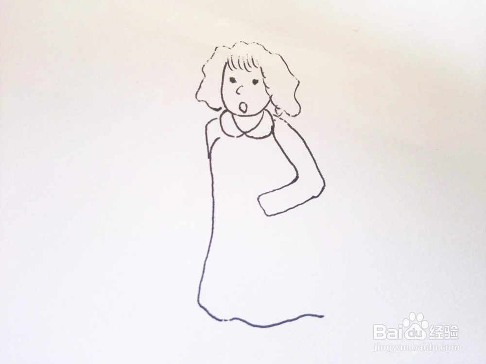简笔画之奔跑的孕妇