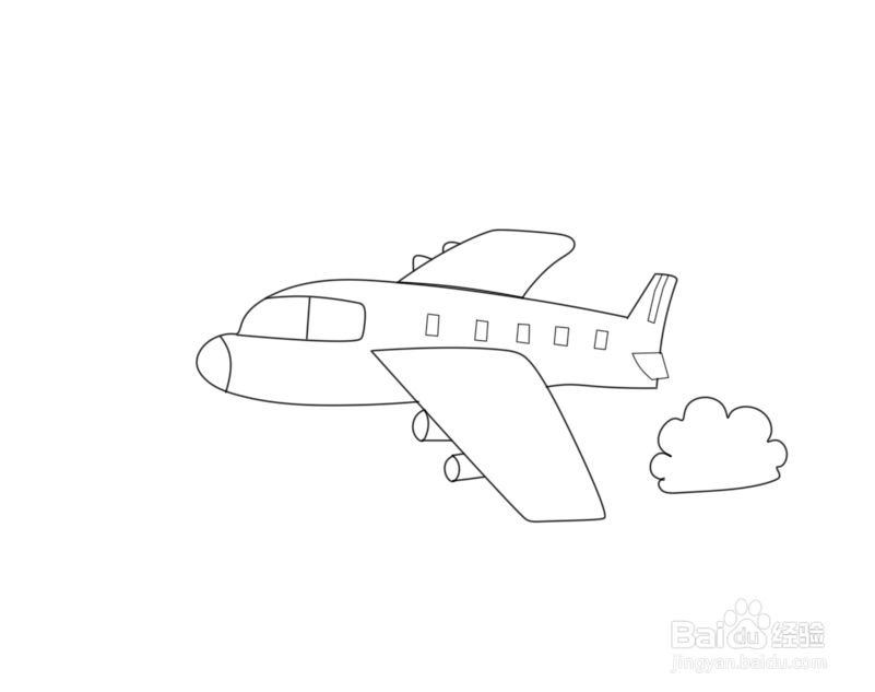 简笔画--在天空航行的飞机