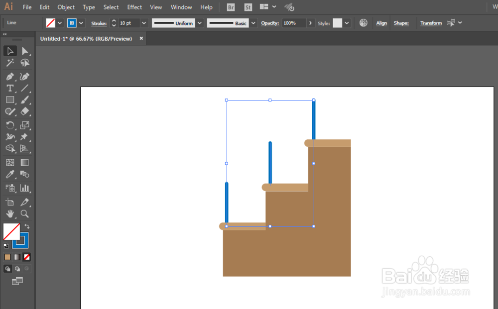 如何用ILLUSTRATOR绘制楼梯图标