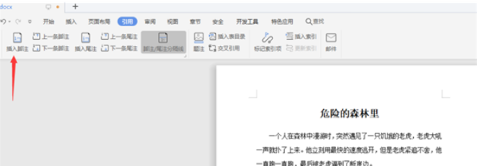 如何在WPS Word中设置脚注