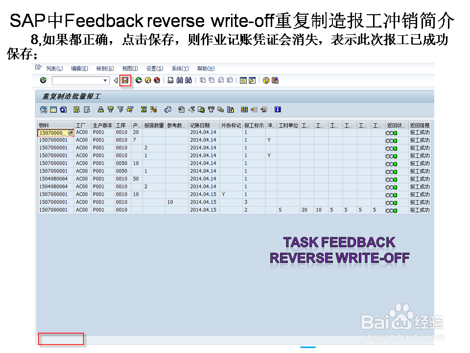 SAP中Feedback reve write-off重复制造报工冲销