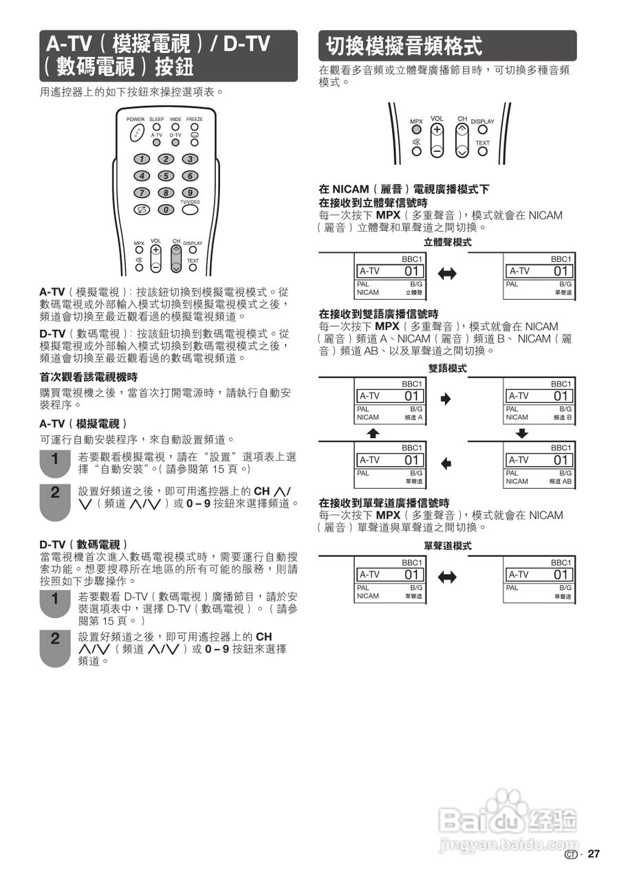 声宝LC-46LX530H型液晶电视机说明书:[3]