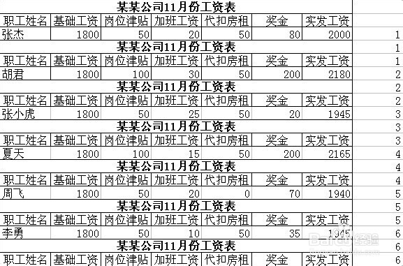 不用函数的情况下，工资表如何生成工资条