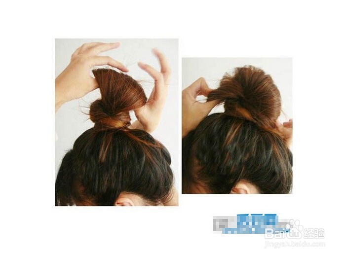 韩式花苞头扎法步骤