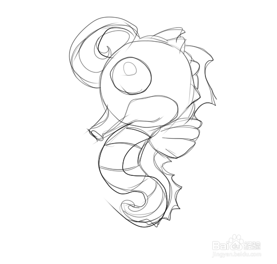 简笔画--Q版海马的画法